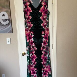 Apt. 9 Black Maxi Dress with Pink Floral Print